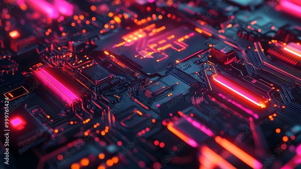 Abstract circuit board futuristic technology processing background. Abstract circuit board futuristic technology processing background.