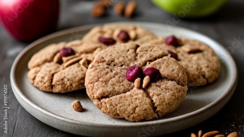  Deliciously baked nuttopped cookies ready to be savored