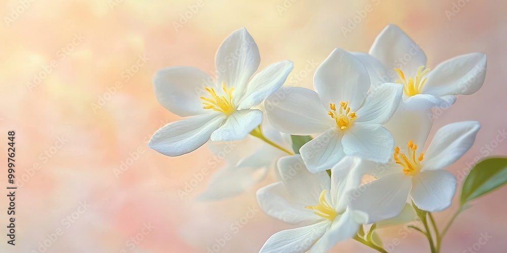 Obraz premium Delicate Jasmine Flowers on Soft Background