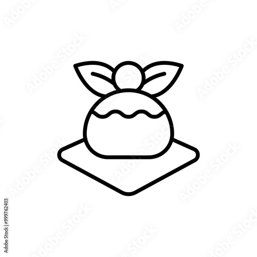 Mochi outline icons, minimalist vector illustration ,simple transparent graphic element .Isolated on white background