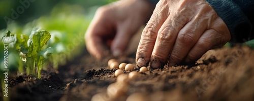 Hands Planting Seeds in Fer...