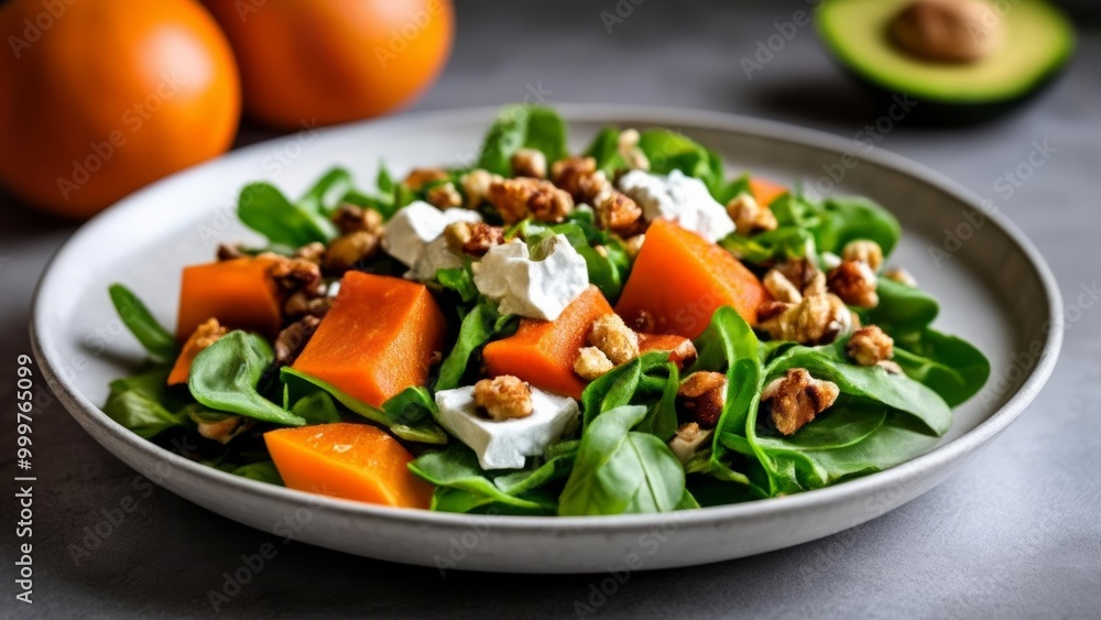 Fresh and vibrant salad ready to be savored Fresh and vibrant salad ready to be savored