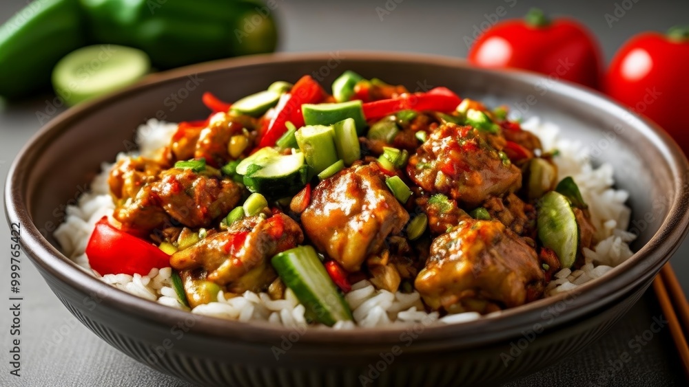 Delicious Asian stirfry with rice and vegetables Delicious Asian stirfry with rice and vegetables