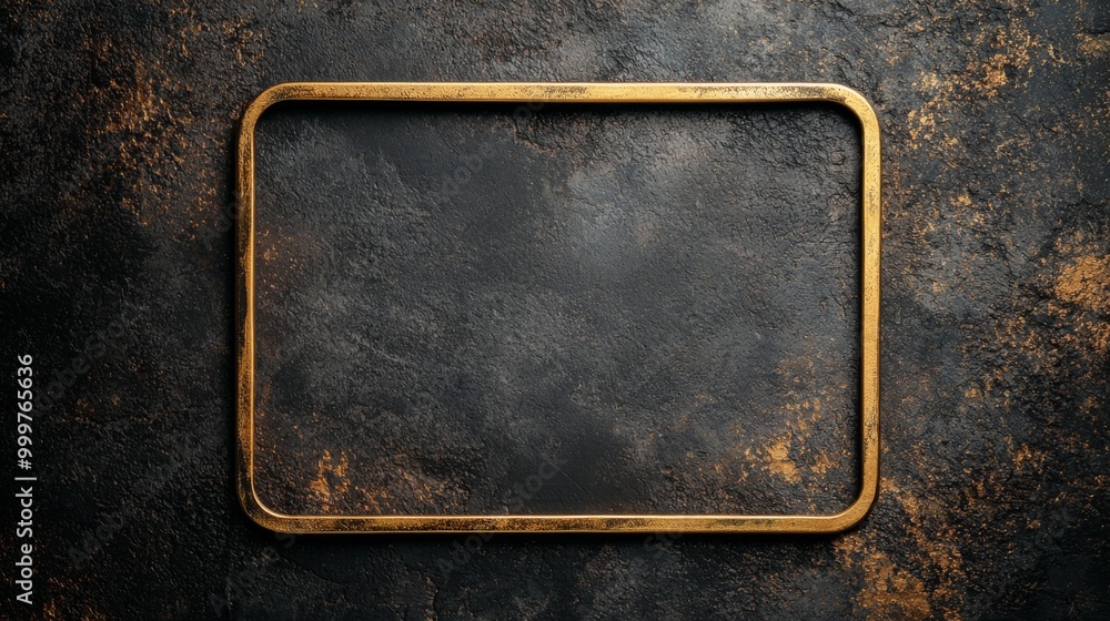 Elegant gold frame with inverted rounded corners, luxurious border ...