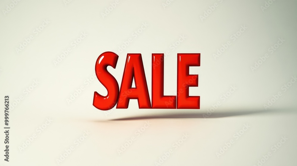 Eye-catching red sale letters in a modern glossy finish against a clean trend background, showcasing high-resolution design and detail Eye-catching red sale letters in a modern glossy finish against a clean trend background, showcasing high-resolution design and detail
