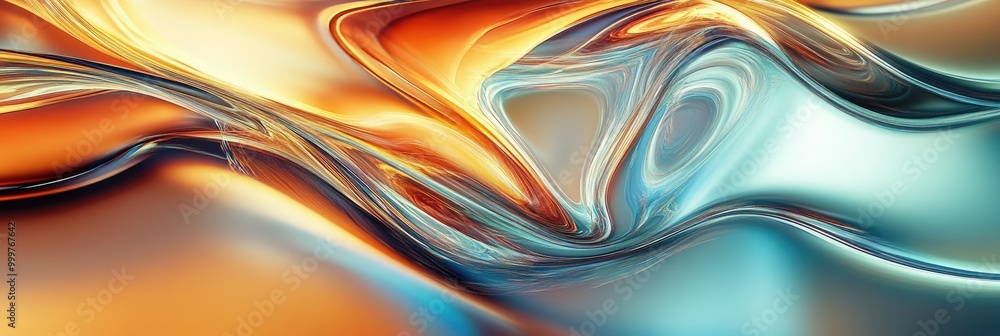 Obraz premium Wavy glass texture, distorting light and colors in abstract patterns