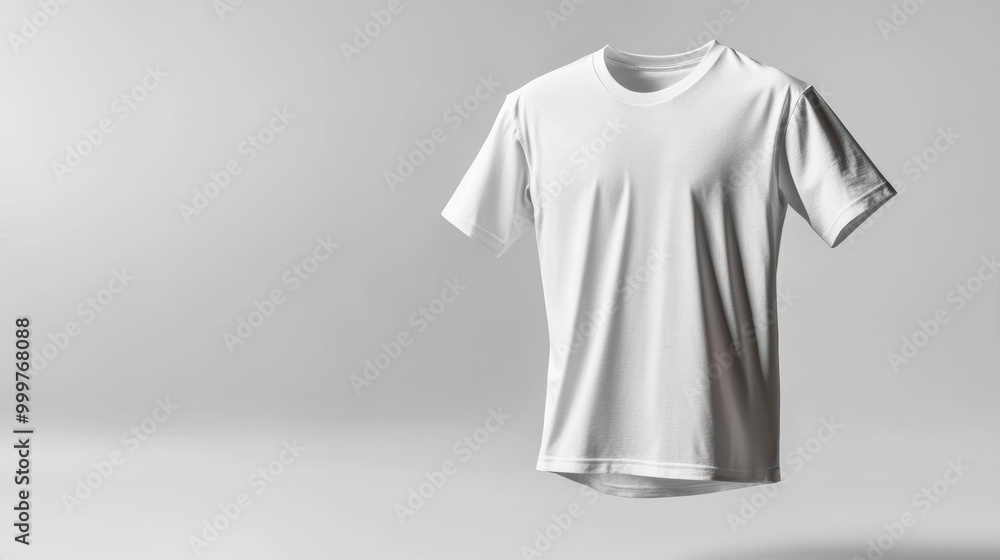 Floating White Shirt on Minimalist Background Floating White Shirt on Minimalist Background