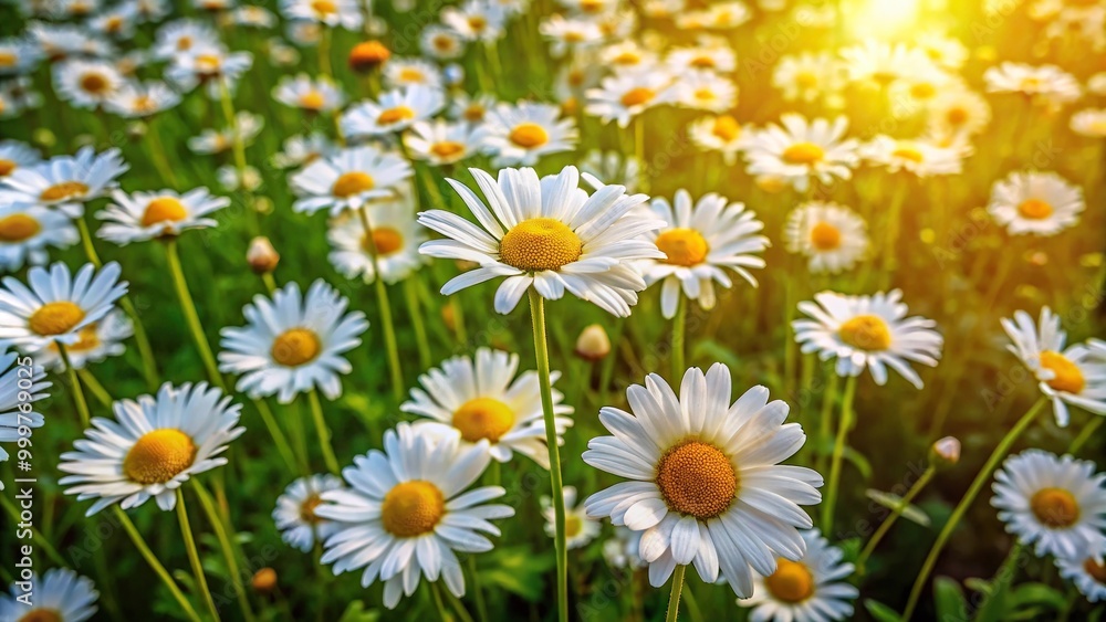 Fototapeta premium Grassy meadow with daisies
