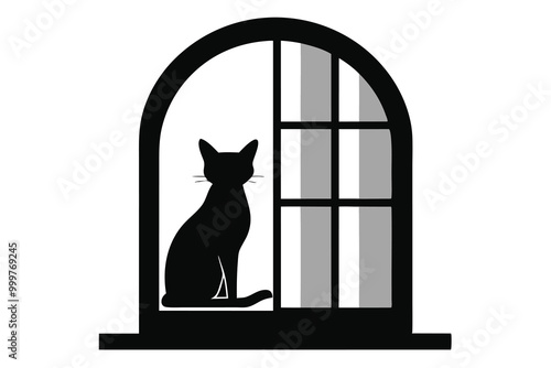 Cat silhouette in window E.eps