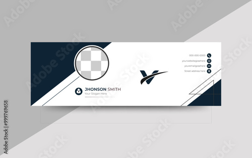 Creative modern business email signature template design.