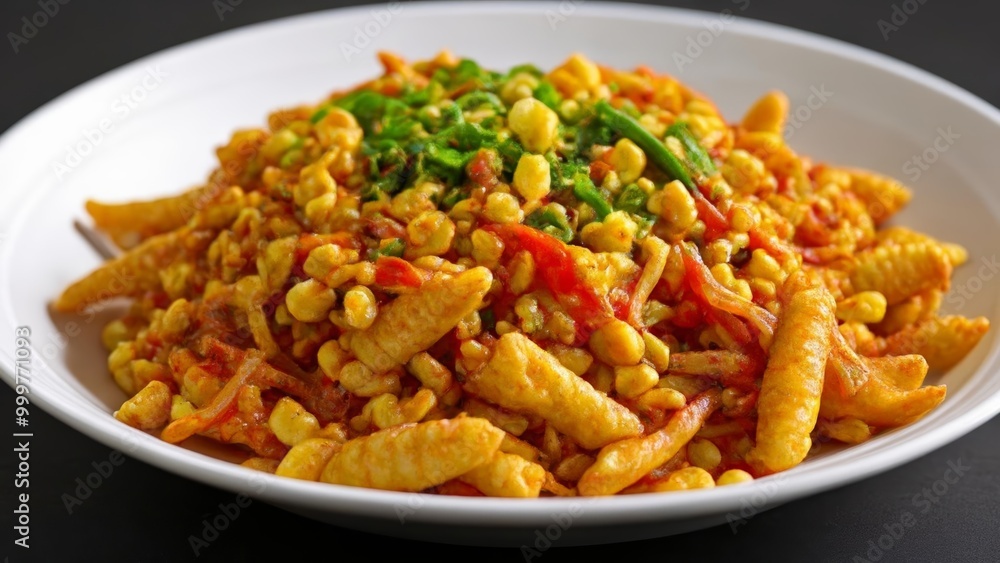 Deliciously colorful pasta dish with vibrant vegetables Deliciously colorful pasta dish with vibrant vegetables