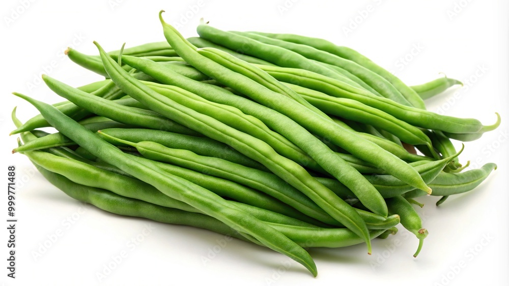 Green beans on white background Green beans on white background