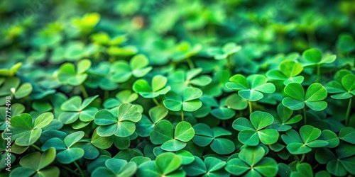 Green clover texture lush ground covering clover flowers