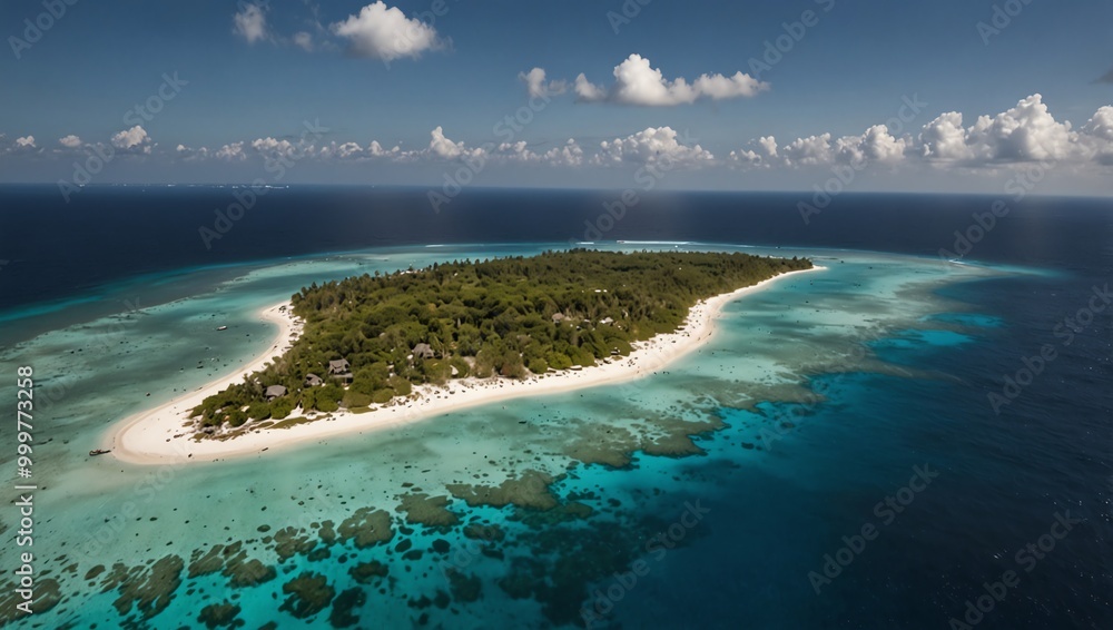 Obraz premium view of the island sea