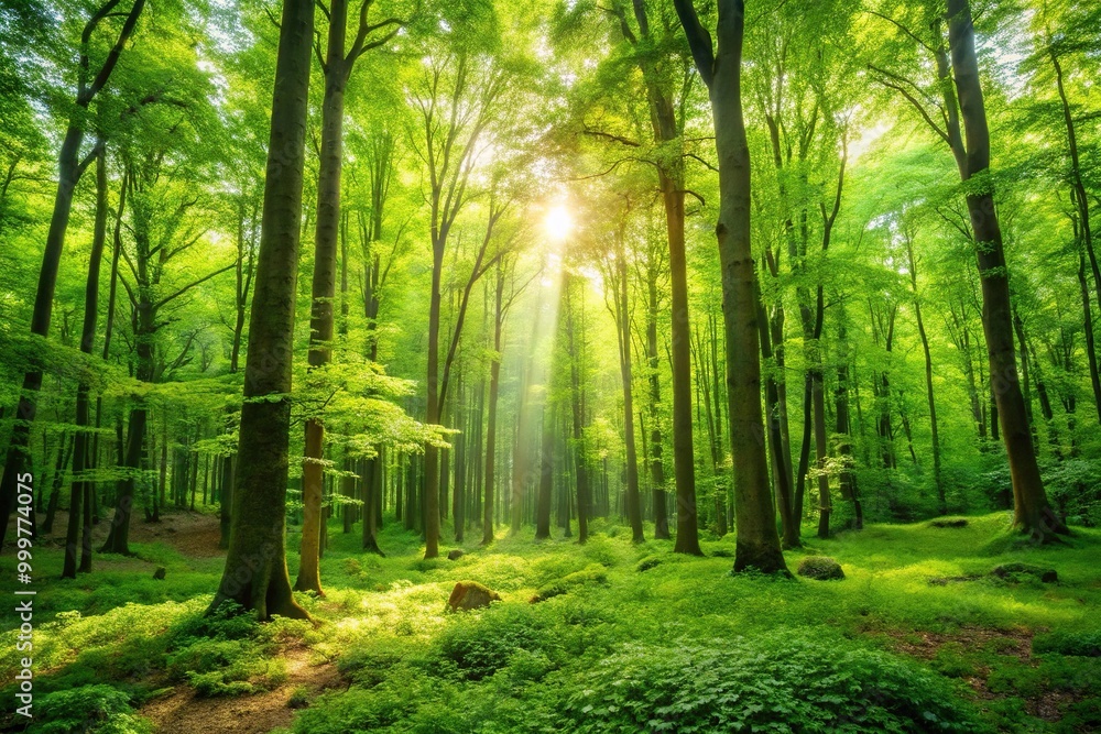 Obraz premium Green forest trees creating a healthy environment
