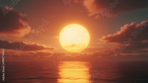 Breathtaking Sunset Over Serene Ocean Landscape