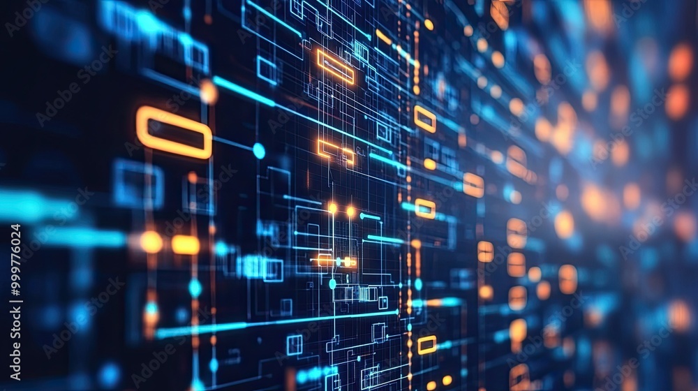 A futuristic digital landscape with glowing lines and nodes representing data flow and connectivity. A futuristic digital landscape with glowing lines and nodes representing data flow and connectivity.