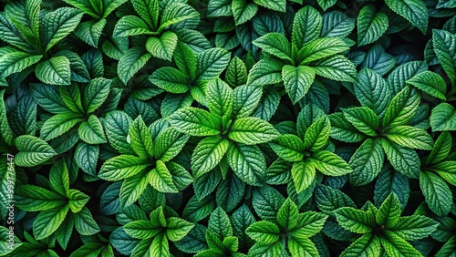 Green leaves of a plant or tree with clipping path from bird's eye view