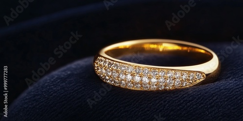 A delicate golden ring ador...