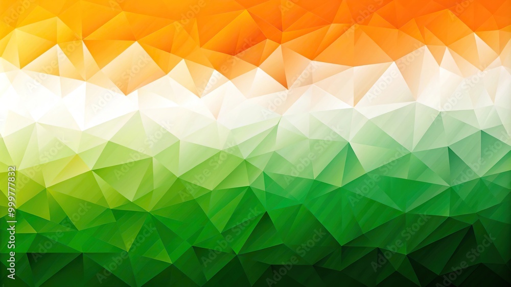Obraz premium Green orange white abstract geometric background for presentation Elegance and simplicity Long Shot
