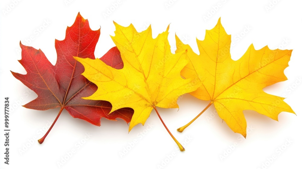 A vibrant arrangement of autumn leaves in warm colors on a light background, creating a perfect space for your seasonal text or product A vibrant arrangement of autumn leaves in warm colors on a light background, creating a perfect space for your seasonal text or product