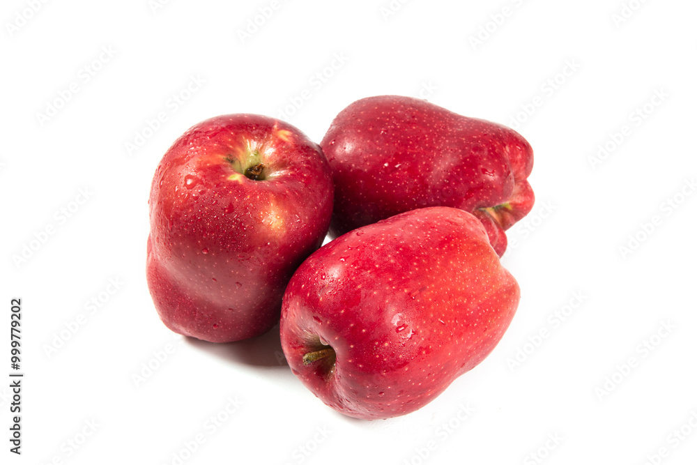 Fresh red delicious apples isolated on white background. Fresh red delicious apples isolated on white background.