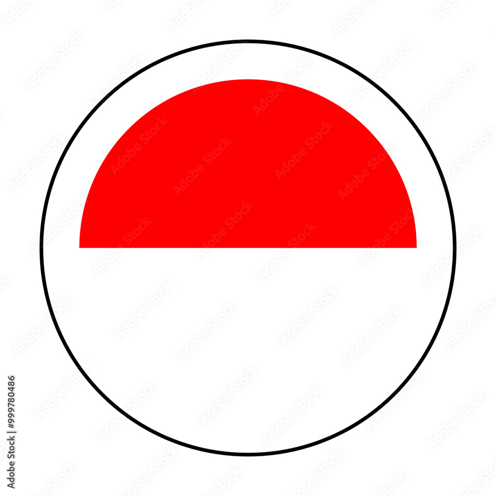 A round icon in the colors of the Indonesian flag. A round icon in the colors of the Indonesian flag.