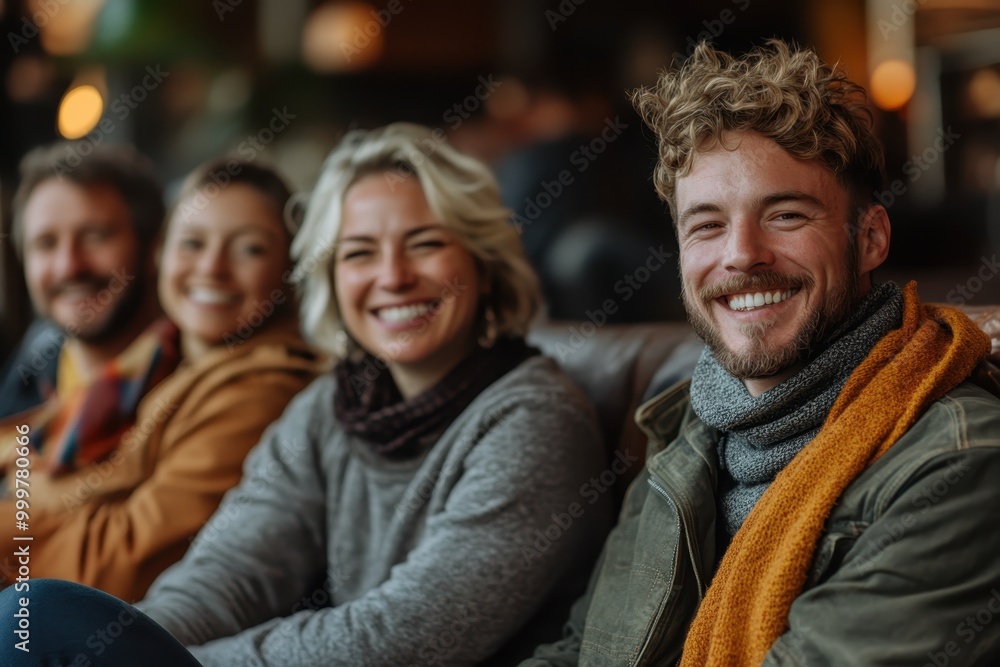 Happy Friends Enjoying Time Together in a Café Happy Friends Enjoying Time Together in a Café