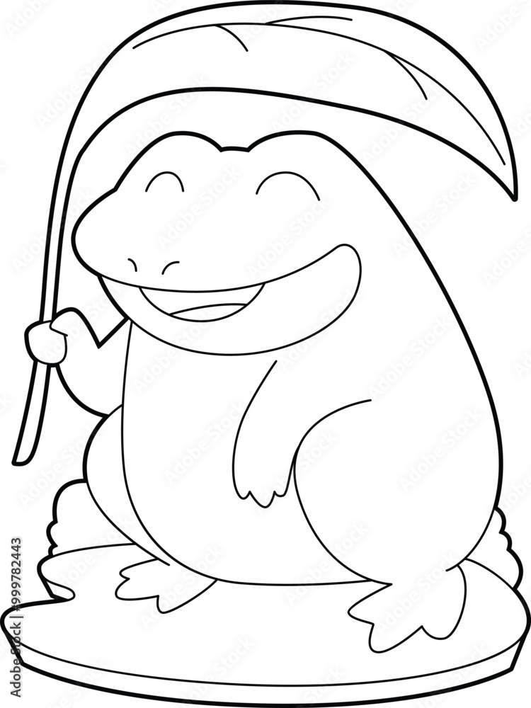 Obraz premium Frog Birthday Party hat Animal Vector Graphic Art Illustration