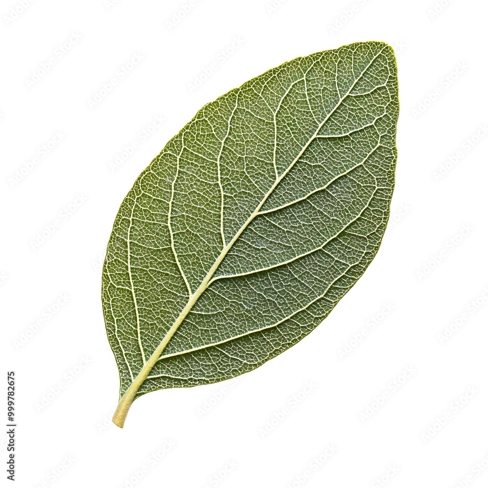 Obraz premium Detailed close-up of a fresh green leaf showing veins and texture, symbolizing nature, growth, and environmental themes. 