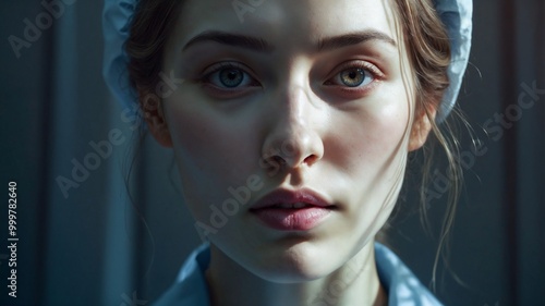 Portrait of a young female doctor looking at the camera in a hospital