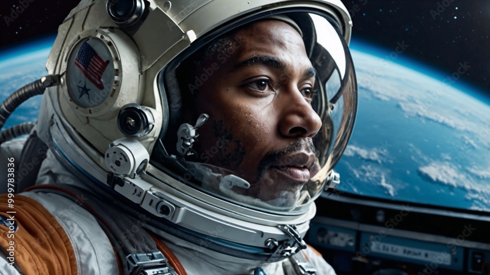 Astronaut in space against the background of the planet Earth. Astronaut in space against the background of the planet Earth.