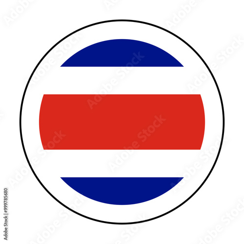 Free Download A round icon in the colors of the Costa Rican flag. 
