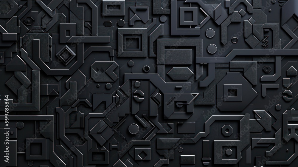 Abstract Geometric Black and White Pattern Abstract Geometric Black and White Pattern