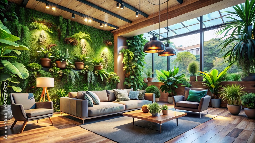 Elevate your living experience by incorporating biophilic design with rich greenery and natural elements, fostering a Elevate your living experience by incorporating biophilic design with rich greenery and natural elements, fostering a
