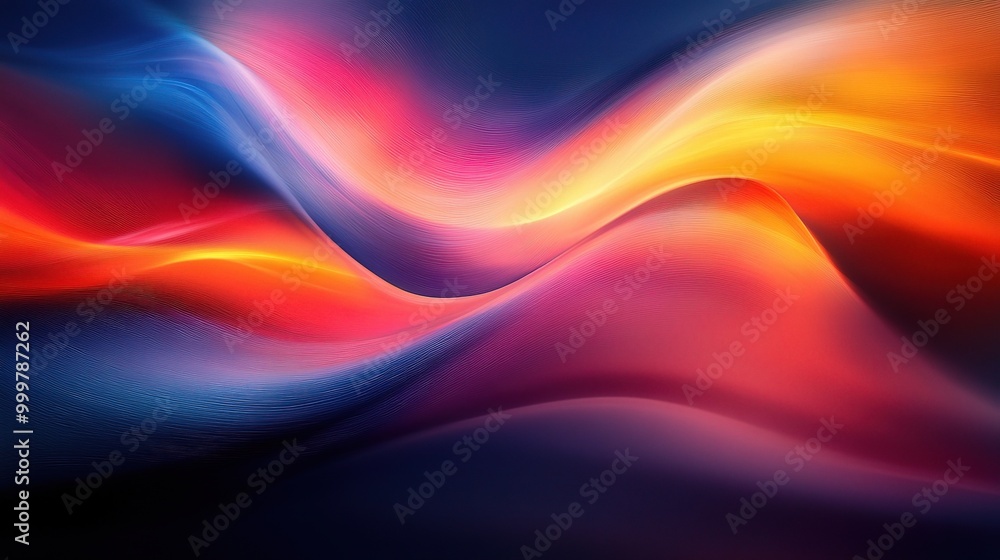 Obraz premium Colorful Abstract Waves in Flowing Motion
