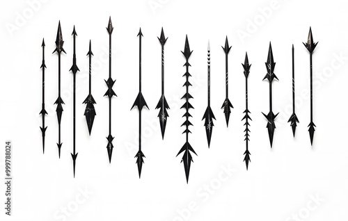 Black arrow wave shape vector illustration. Arrow.