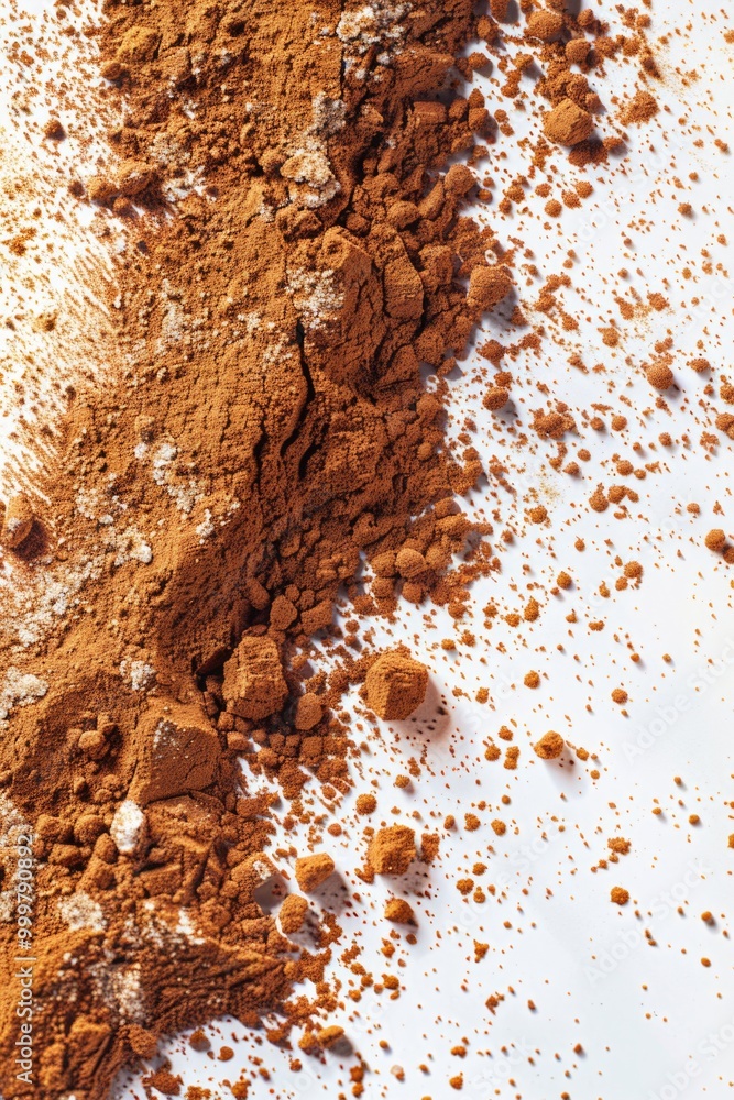 A pile of dirt on a clean white surface A pile of dirt on a clean white surface