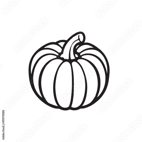 pumpkin silhouette vector design isolated on white background, Autumn pumpkin icon 