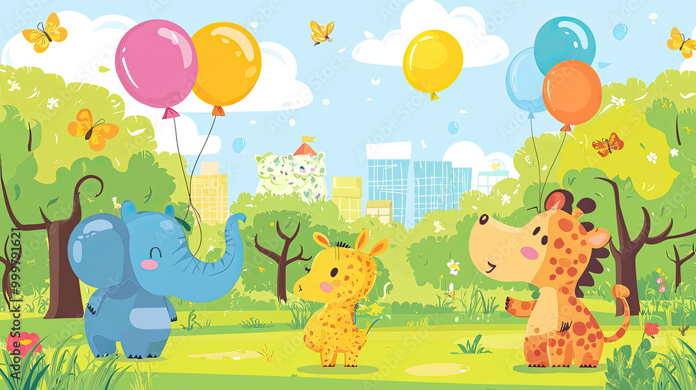 Obraz premium Vector animal background