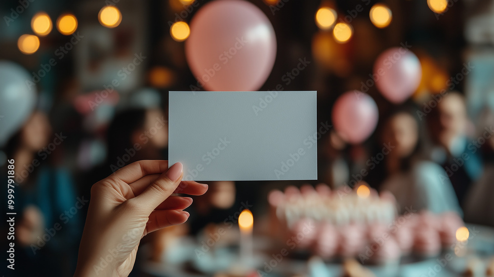 woman hand with a blank card on a blurred background woman hand with a blank card on a blurred background