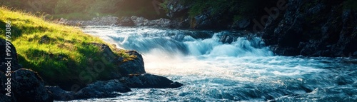 River flowing through a lush green landscape