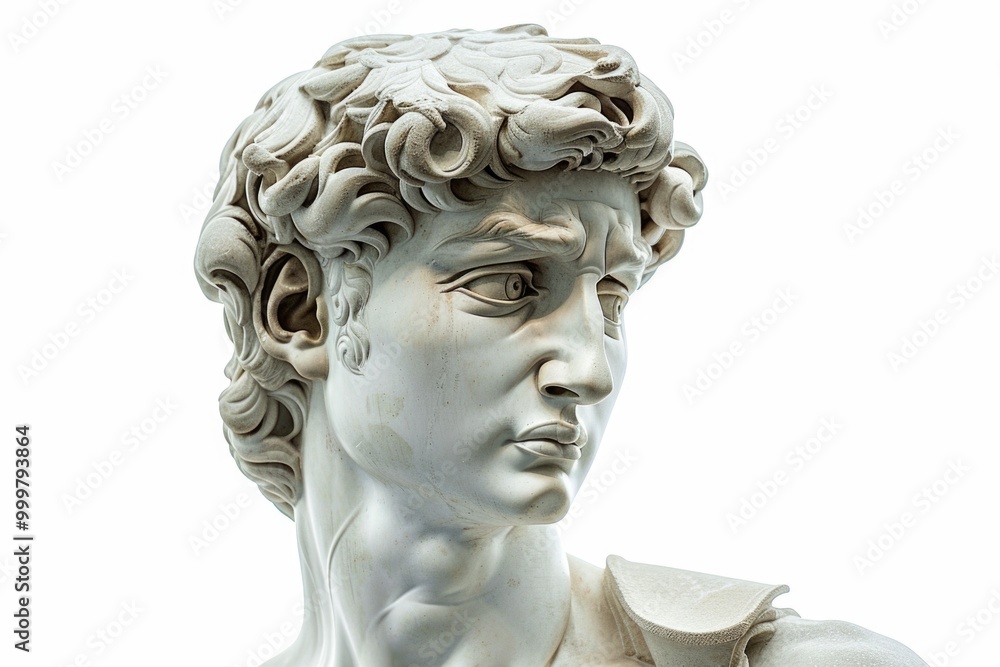 A statue of a person with curly hair, ideal for decoration or artistic purposes A statue of a person with curly hair, ideal for decoration or artistic purposes
