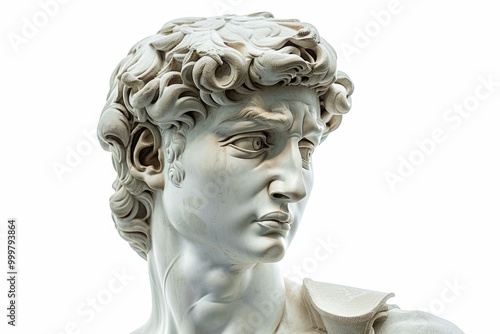 A statue of a person with curly hair, ideal for decoration or artistic purposes