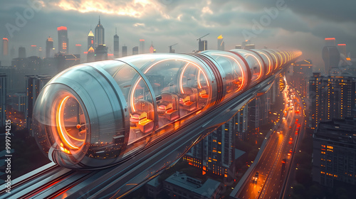 High speed modern train in ...