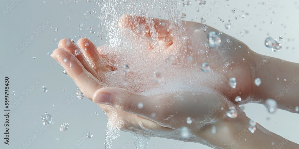 Fototapeta premium person washing hands