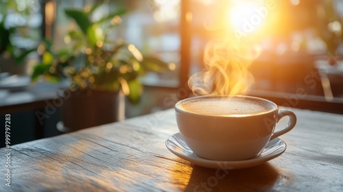 Wallpaper Mural Morning Coffee with Sunlight Torontodigital.ca