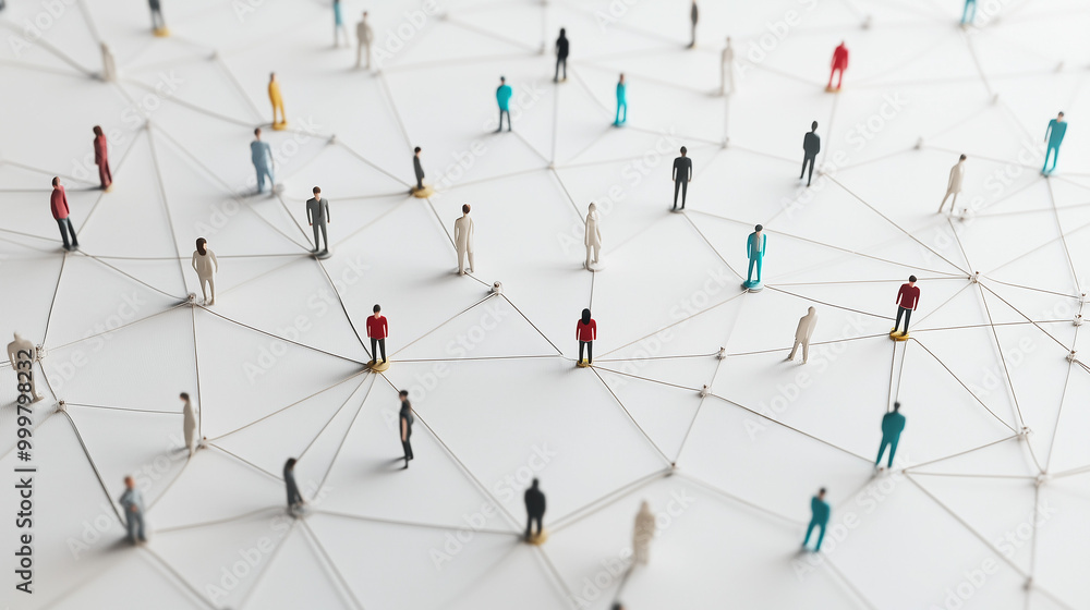 Diverse groups connected in networks on white background. Symbolizes unity and social media connections. Diverse groups connected in networks on white background. Symbolizes unity and social media connections.
