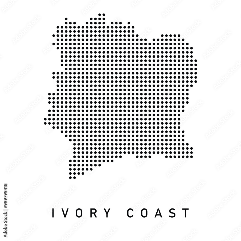 Fototapeta premium Dotted Map of Ivory Coast 