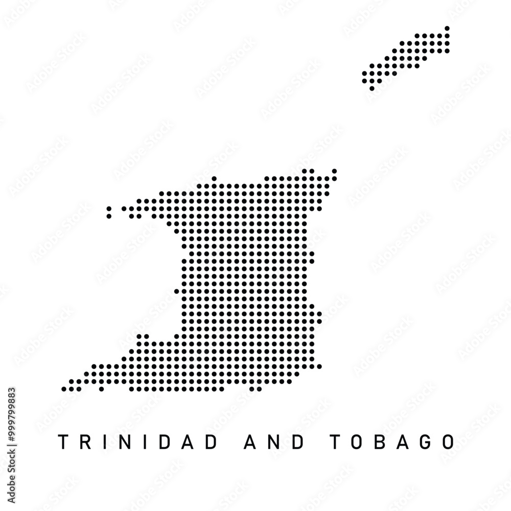 Obraz premium Dotted Map of Trinidad and Tobago 